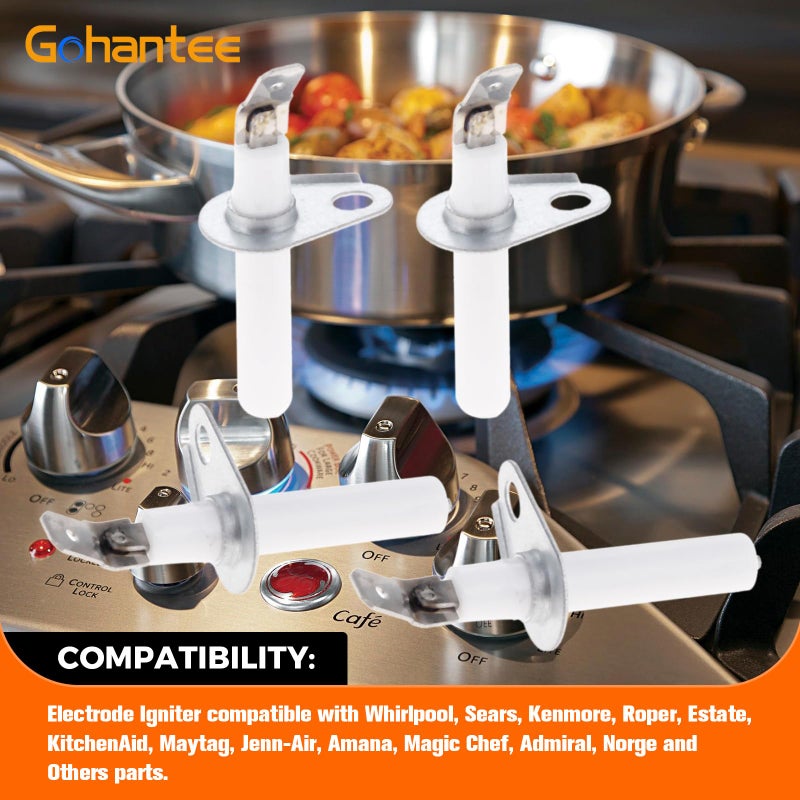gohantee 8523793 Spark Burner Igniter Electrode Replacement for Oven Stove Pack of 4 Compatible with Whirlpool Maytag Amana - Image 3